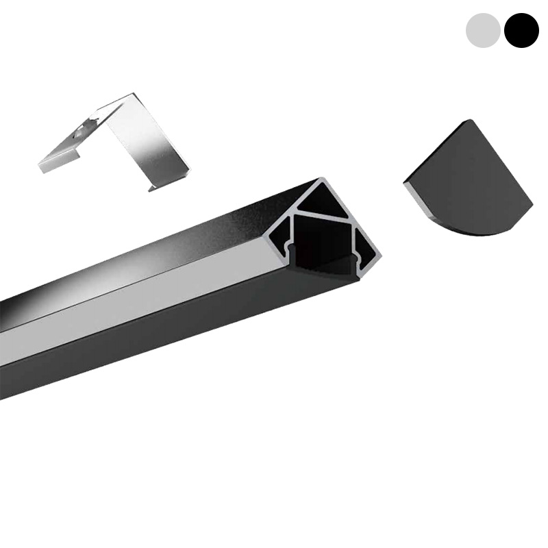 Corner Sharp Channel LED Black Aluminum Profile For 12mm LED Strip Lights Corner Sharp Channel LED Black Aluminum Profile For 12mm LED Strip Lights